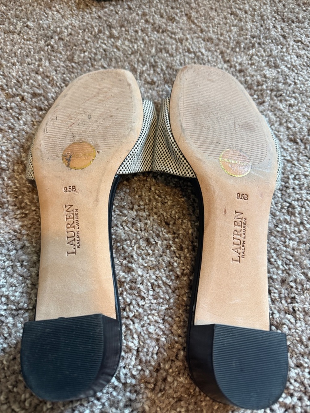 Lauren Ralph Lauren Fay Canvas & Leather Sandals 9.5 - Picture 2 of 5